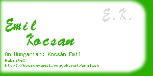 emil kocsan business card